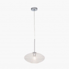 Clear Glass Ribbed Oval Pendant Light
