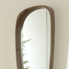 Curved Natural Wood Wall Mirror