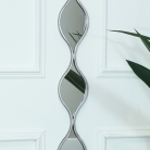 Decorative Silver Ripple Wall Mirror 13.5cm x 146cm