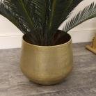 Extra Large Round Gold Patterned Planter