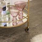 Foiled Gold Metal Glass Drinks Trolley 