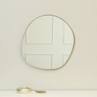 Gold Asymmetrical Round Wall Mirror 50cm x 50cm