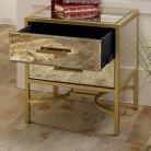 Gold Mirrored Bedside / Occasional Table  - Cleopatra Range