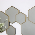 Gold Hexagon Wall Mirror 55cm x 32cm
