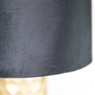 Gold Honeycomb Lamp with Black Velvet Shade 