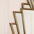 Gold Ornate Art Deco Fan Wall Mirror 90cm x 60cm