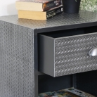 Grey Metal Industrial Bedside Cabinet