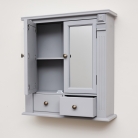Grey Mirrored Bathroom Cabinet with Drawer Storage
