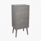 Grey Tall Boy Chest of Drawers - Harlow Range