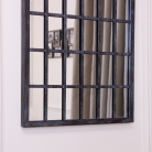 Grey Vintage Window Mirror 80cm x 35cm