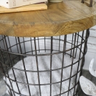 Industrial Retro Style Storage Basket Table