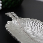 Large Antique Silver Feather Trinket Dish
