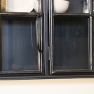 Large Black Industrial 3 Door Glass Wall Cabinet 