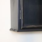 Large Black Industrial 3 Door Glass Wall Cabinet 
