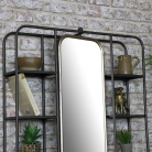Large Industrial Mirrored Wall Shelving Unit