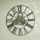 Large Metal Skeleton Cog Wall Clock