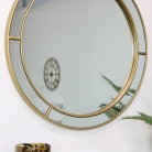 Large Round Gold Window Mirror 80cm x 80cm