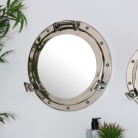 Nautical Porthole Mirror in Silver - 38cm x 38cm