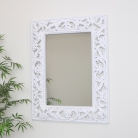 Ornate Carved White Wall Mirror 81cm x 106cm