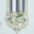 Ornate Cream Mirrored Candle Sconce