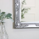 Ornate Silver Wall Mirror with Bevelled Glass 52cm x 42cm