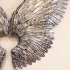 Pair of Large Silver Metal Angel Wings 