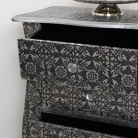 Pair of Silver Embossed Bedside Tables - Monique Range