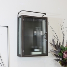 Reeded Glass Metal Wall Cabinet