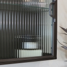 Reeded Glass Metal Wall Cabinet