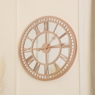 Rose Gold Mirrored Skeleton Wall Clock 60cm x 60cm