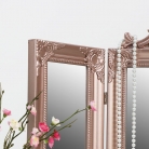 Rose Gold Pink Ornate Dressing Table Triple Mirror 