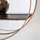 Round Copper Wall Shelf with Mirror