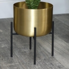 Round Gold Plant Stand - Medium