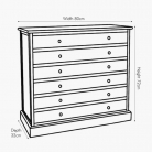Rustic 6 Drawer Chest of Drawers - Winchester Range