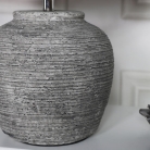 Rustic Grey Stone Round Table Lamp