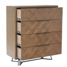 Rustic Wood 4 Drawer Chest of Drawers - Foxton Range