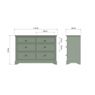 Sage Green 6 Drawer Chest of Drawers