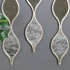 Set of 3 Decorative Silver Ripple Wall Mirrors 13.5cm x 146cm