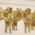Set of 3 Gold Hippo Wall Hooks