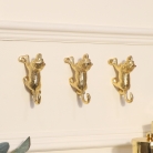 Set of 3 Gold Lion Wall Hooks