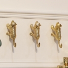 Set of 3 Gold Monkey Wall Hooks