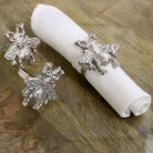 Set of 3 Silver Bumblebee Napkin Rings