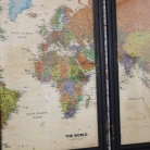 Set of 3 World Map Framed Prints