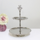 Silver Bumblebee Two Tier Cake Stand