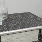 Silver Embossed Mirrored Side Table - Monique Range