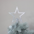 Silver Glitter Christmas Star Tree Topper