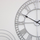 Silver Metal Skeleton Clock 60cm x 60cm