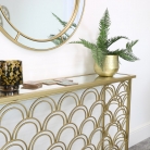 Slim Gold Mirrored Art Deco Console Table 
