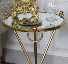 Tall Antique Gold Mirrored Side Table