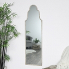 Tall Arched Distressed Cream Mirror